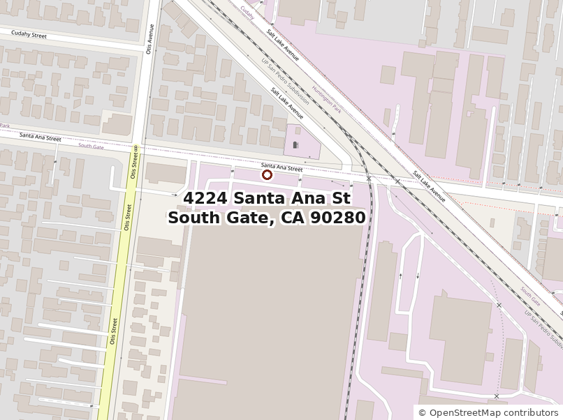 Map showing Key Container Company at 4224 Santa Ana St, South Gate, CA 90280